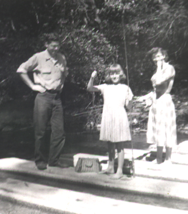 Fishing with my parents as a girl